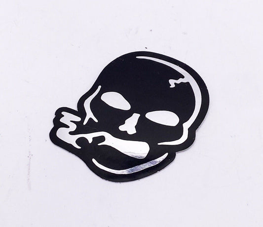 VTG ORIGINAL Slightly Stoopid / STOOPID RECORDS Skull STICKER 3” - BLACK/SILVER